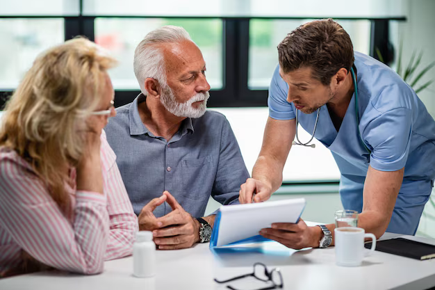 Nurse with senior patients