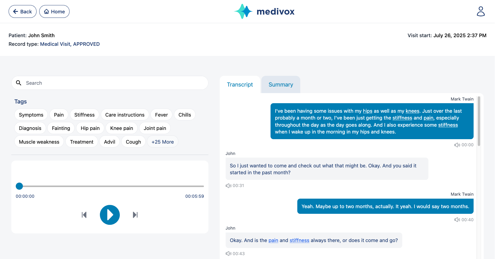 Transcript screenshot